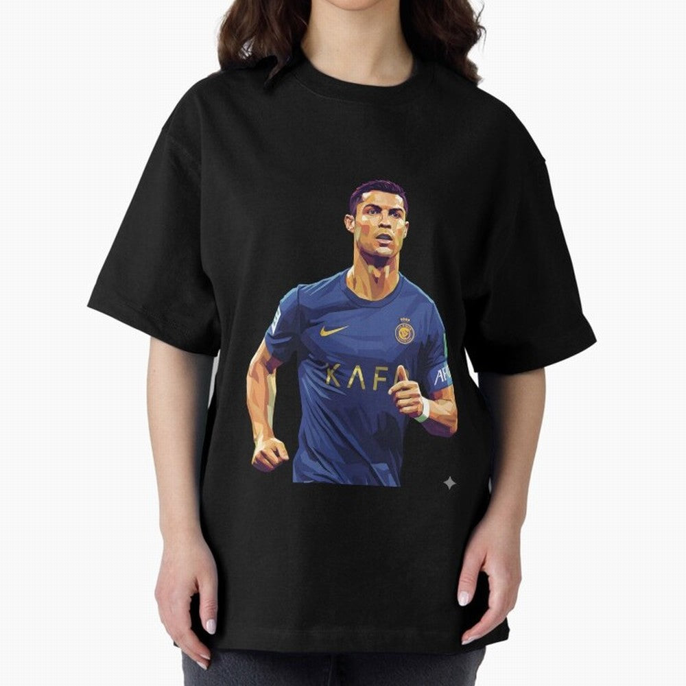Ronaldo pop art Oversized T-Shirt Live the Energy of Match Day Hype around FIFA World Cup 2026 Group Stage, Messi and Cristiano Ronaldo, Argentina, France and Brazil, Fan Favorite Moments, National Team Passion, Big Match Drama and Soccer History;
