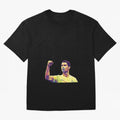 Ronaldo pop art Oversized T-Shirt Show Championship Spirit for FIFA World Cup 2026 for Fans of Messi, CR7 and Mbappe and Brazil, Bringing Sports Nostalgia, International Competition, Famous Players and Unforgettable Victories; Perfect for Fans,