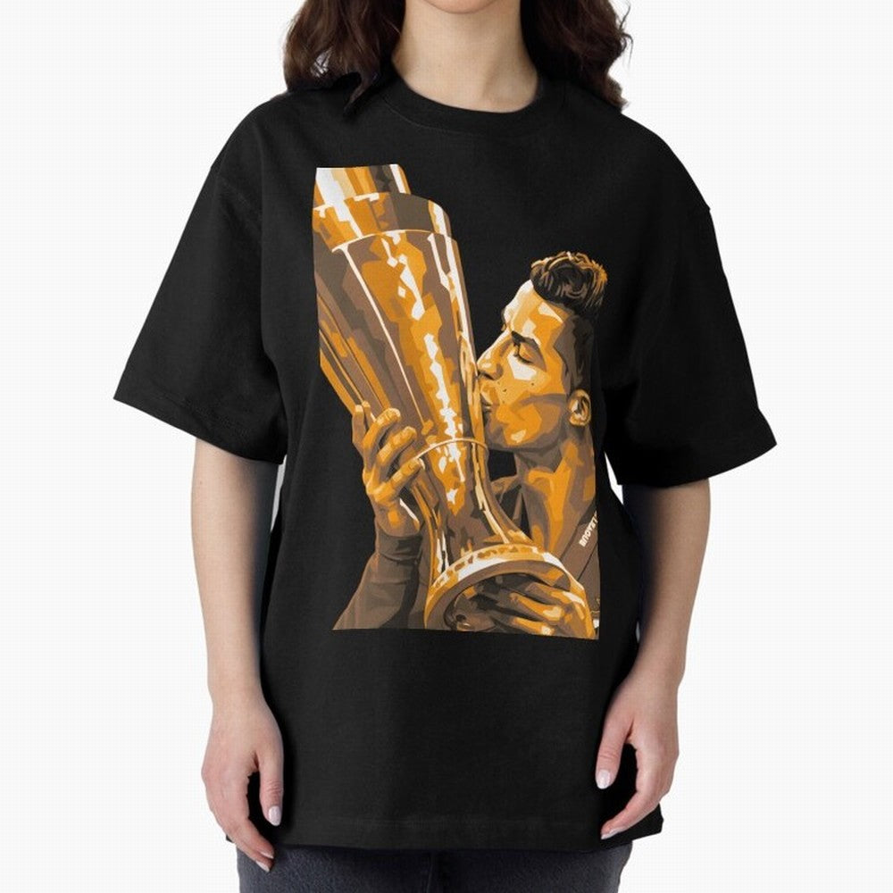 Ronaldo Oversized T-Shirt Discover FIFA World Cup 2026 Group Stage Spirit, Capturing Argentina and Brazil, Messi, CR7 and Mbappe, Football Festival Excitement, Trophy Ambitions, Country Rivalries and Star Player Buzz; Created for Match Day Parties,