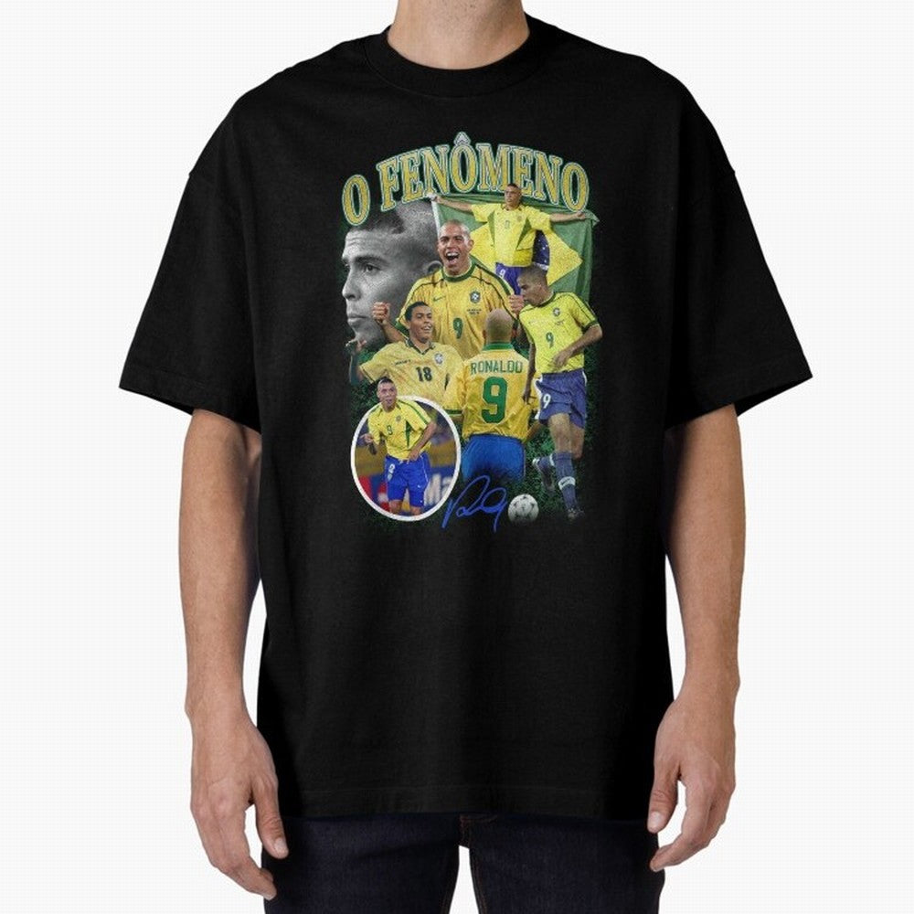 O Fenomeno Ronaldo Oversized T-Shirt Carry the Colors and Pride of Match Day Hype around FIFA World Cup 2026 USA Canada Mexico, Neymar, Haaland and Cristiano Ronaldo, France and Portugal, Classic Soccer Heritage, Championship Pressure, Fan Loyalty