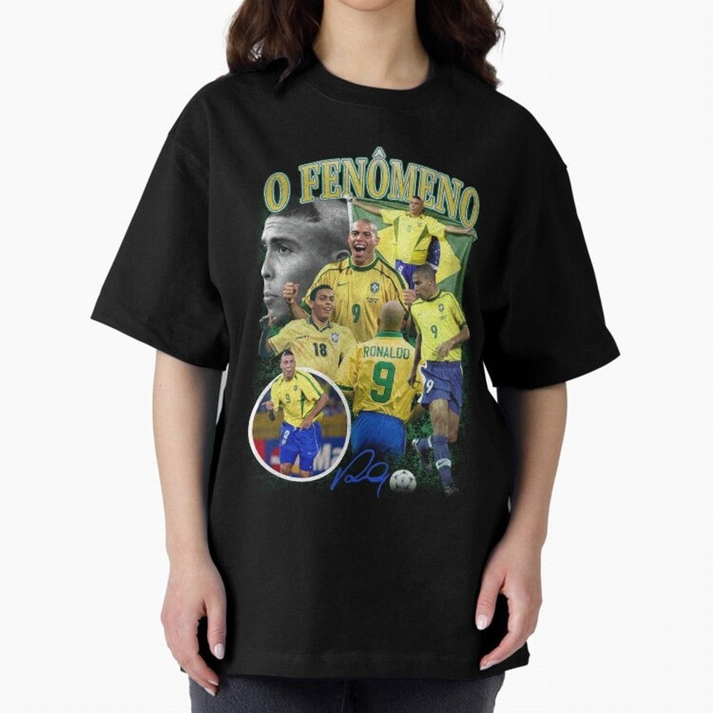 O Fenomeno Ronaldo Oversized T-Shirt Carry the Colors and Pride of Match Day Hype around FIFA World Cup 2026 USA Canada Mexico, Neymar, Haaland and Cristiano Ronaldo, France and Portugal, Classic Soccer Heritage, Championship Pressure, Fan Loyalty