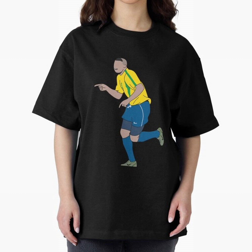 Ronaldo R9 Brazil (2002 WC) Oversized T-Shirt Treasure Match Day Hype around FIFA World Cup 2026 Group Stage, Messi, Brazil, Tournament Hype, Historic Matchups, Family Viewing Parties and Global Sports Pride; Made for Die Hard Supporters, Soccer