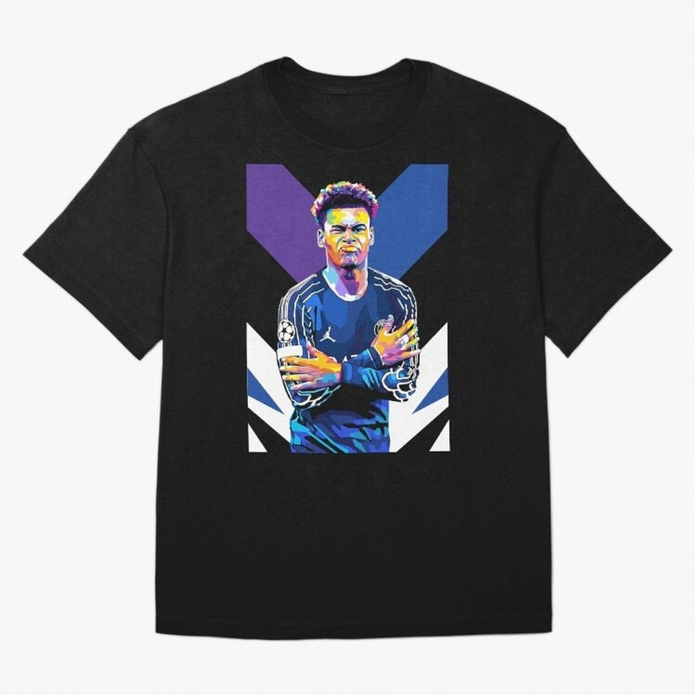 Desire Doue in WPAP Style Oversized T-Shirt Celebrate Fan Culture around Match Day Hype around FIFA World Cup 2026 Group Stage, Messi and Cristiano Ronaldo, Netherlands, Championship Spirit, Famous Goals, Roaring Crowds and International Football