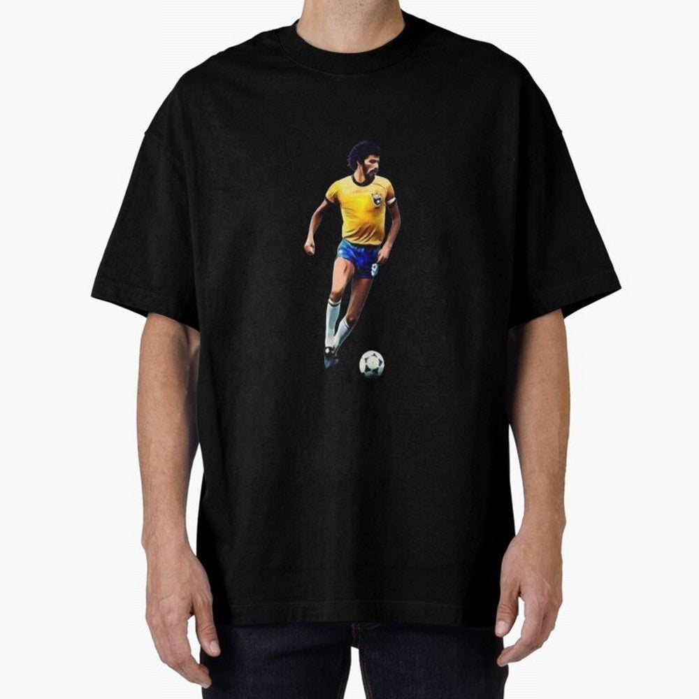 Legends of The Beautiful Game Cartoon Collection Legends Socrates Cartoon Artwork9 Oversized T-Shirt Elevate Global Football Passion for FIFA World Cup 2026 USA Canada Mexico, Connected to Messi, Neymar and Mbappe, Brazil, Stadium Chants, National