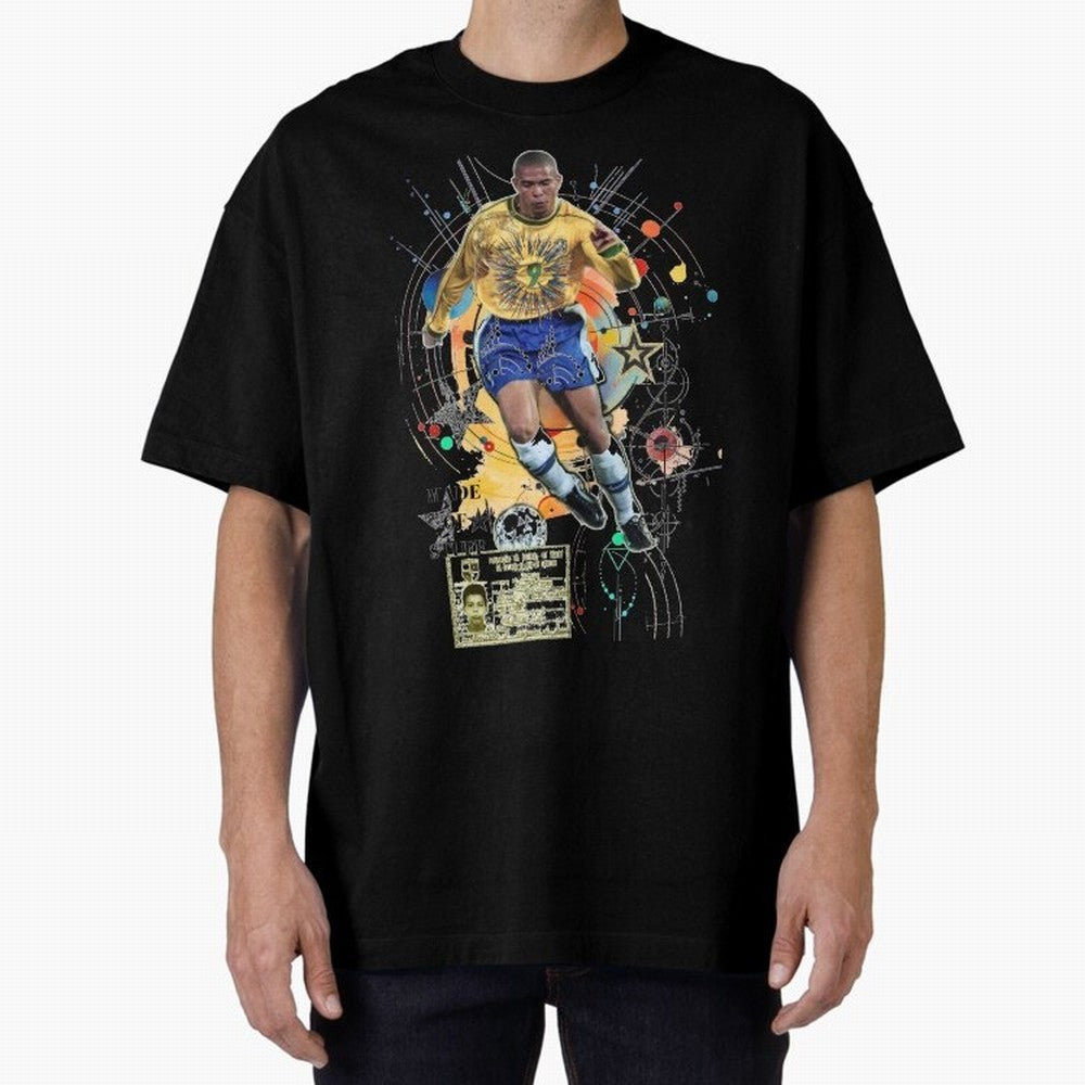 Ronaldo Nazario Football Playmaker Oversized T-Shirt Show Your Love for FIFA World Cup 2026 USA Canada Mexico for Fans of CR7 and Messi and France, Bringing Fan Favorite Moments, National Team Passion, Big Match Drama and Soccer History; Made for