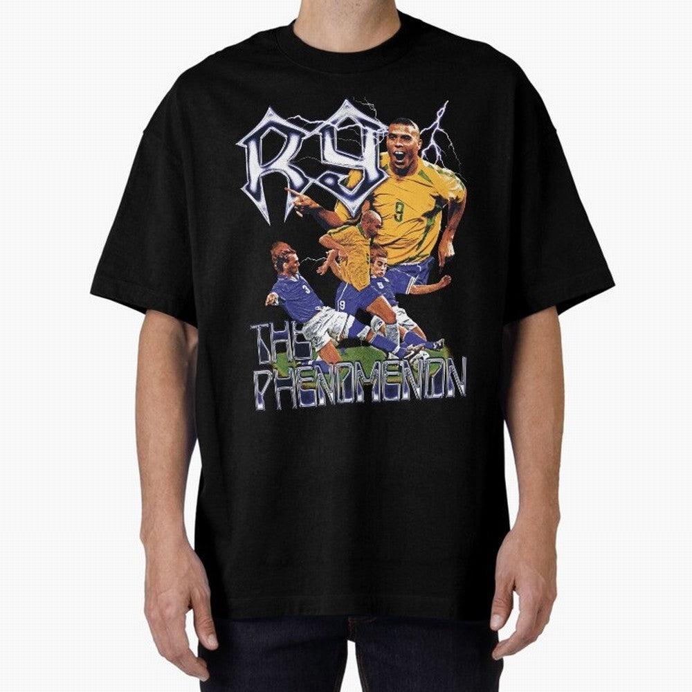 R9, The Phenomenon Oversized T-Shirt Honor Football Greatness during FIFA World Cup 2026 Spirit, Connected to Brazil, Mbappe, Football History, Final Match Energy, Crowd Noise and Once in a Lifetime Moments; Made for Die Hard Supporters, Soccer