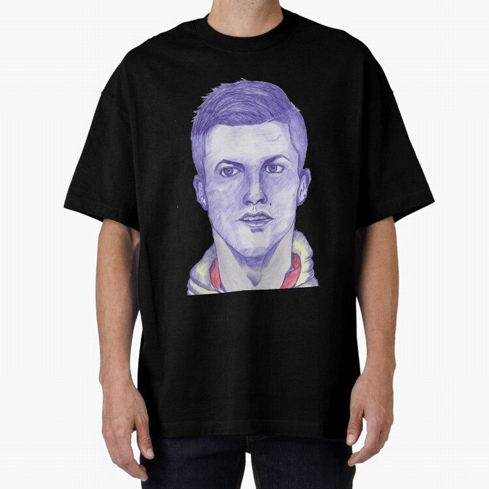 C-Ronaldo portrait drawing Oversized T-Shirt Celebrate Rivalries and Pride in Match Day Hype around FIFA World Cup 2026 Group Stage, Mbappe and Neymar, Brazil, Sports Nostalgia, International Competition, Famous Players and Unforgettable Victories;