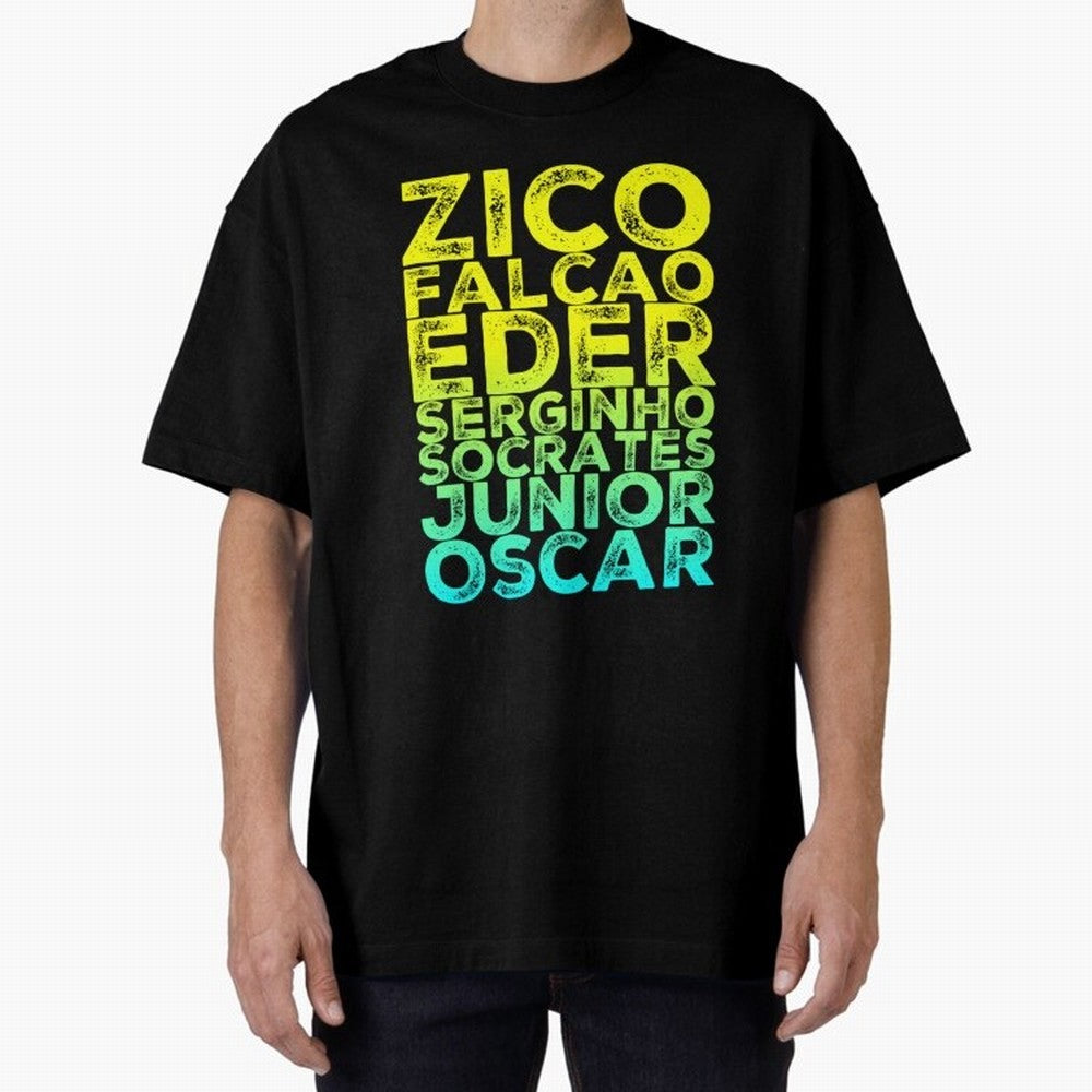 Brazil 1982 zico socrates eder best team never to win world cup79 Oversized T-Shirt Represent Fans Who Live for FIFA World Cup 2026 Spirit, Highlighting England, France and Netherlands, Messi, Neymar and Mbappe, Goal Celebration Energy, Supporter