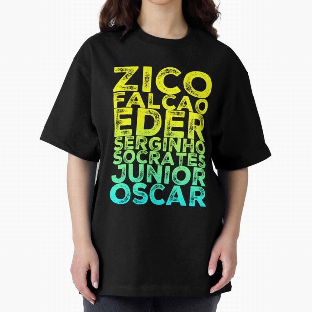 Brazil 1982 zico socrates eder best team never to win world cup79 Oversized T-Shirt Represent Fans Who Live for FIFA World Cup 2026 Spirit, Highlighting England, France and Netherlands, Messi, Neymar and Mbappe, Goal Celebration Energy, Supporter