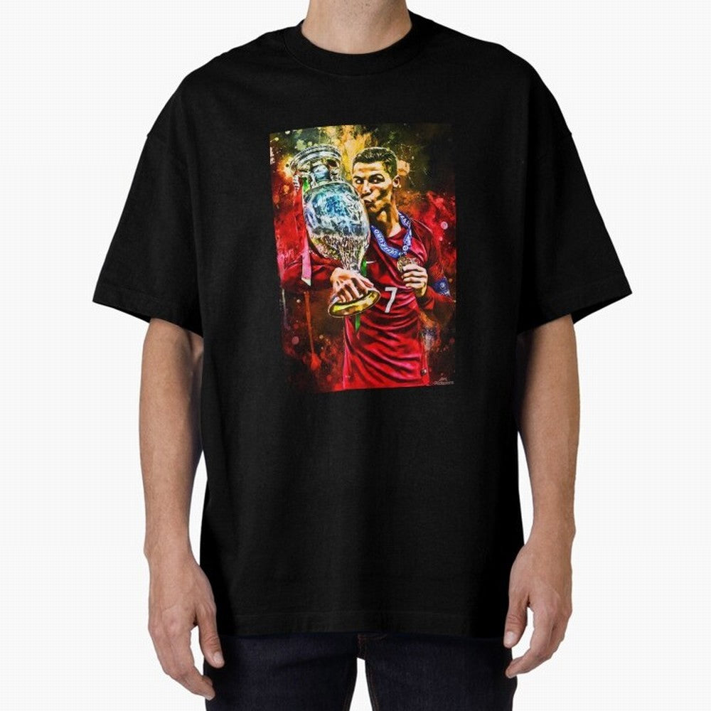 Christiano Ronaldo Oversized T-Shirt Celebrate the Biggest Stage of FIFA World Cup 2026 USA Canada Mexico for Fans of Haaland and France and Portugal, Bringing Football History, Final Match Energy, Crowd Noise and Once in a Lifetime Moments; Ideal