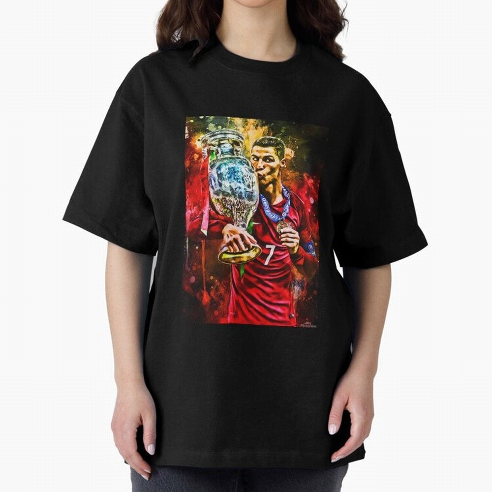 Christiano Ronaldo Oversized T-Shirt Celebrate the Biggest Stage of FIFA World Cup 2026 USA Canada Mexico for Fans of Haaland and France and Portugal, Bringing Football History, Final Match Energy, Crowd Noise and Once in a Lifetime Moments; Ideal