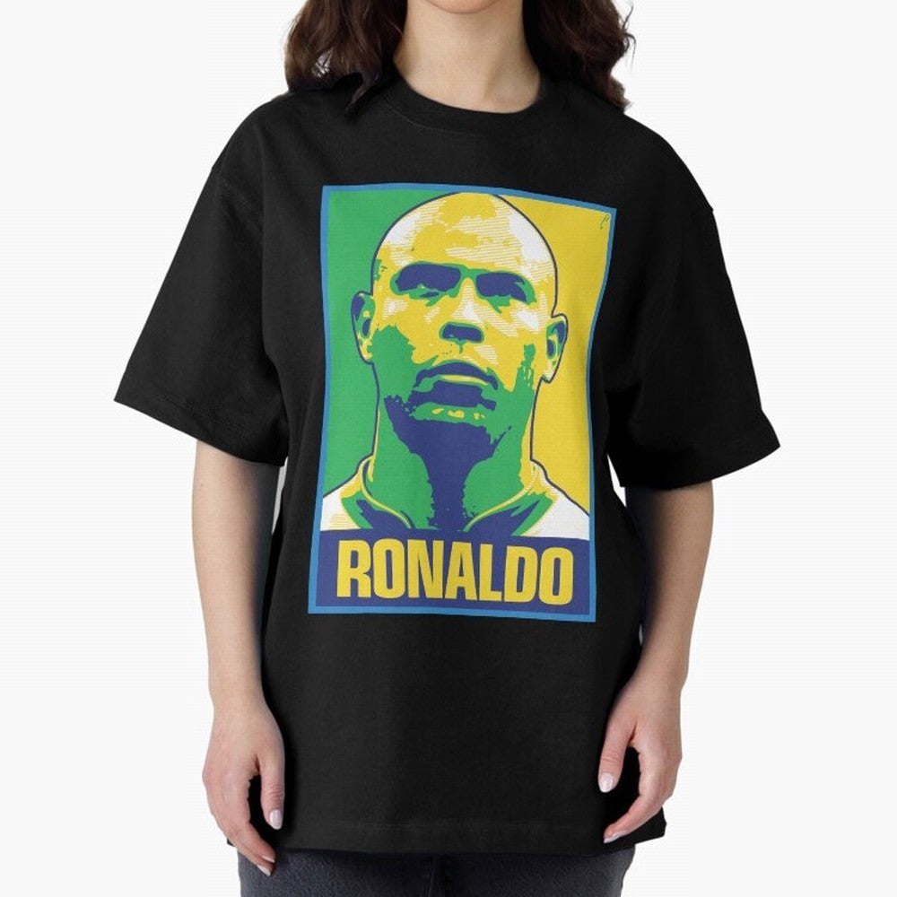 Ronaldo - BRAZIL Oversized T-Shirt Represent Football Lovers during Match Day Hype around FIFA World Cup 2026, Neymar, England, Football History, Final Match Energy, Crowd Noise and Once in a Lifetime Moments; Made for Die Hard Supporters, Soccer
