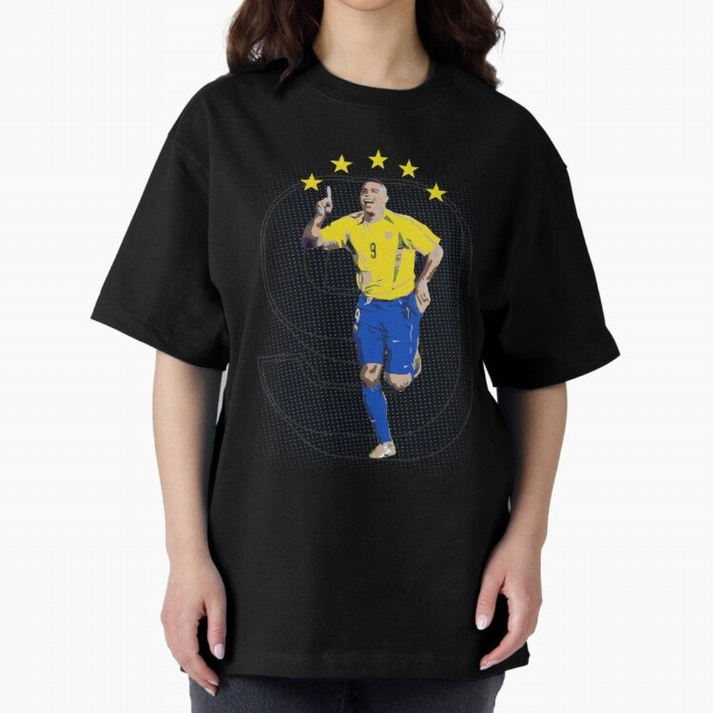 Ronaldo Fenomeno Oversized T-Shirt Support Your Favorite Stars during FIFA World Cup 2026 for Fans of Neymar, Haaland and Cristiano Ronaldo and Spain and Netherlands, Bringing Classic Soccer Heritage, Championship Pressure, Fan Loyalty and