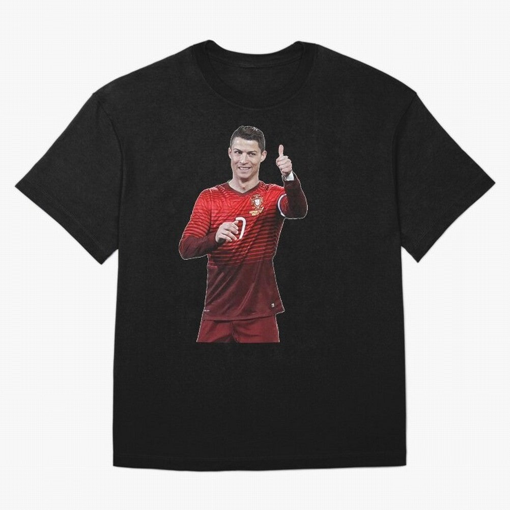 Ronaldo Thumbs Up Oversized T-Shirt Celebrate Fan Culture around Match Day Hype around FIFA World Cup 2026, Neymar, Argentina and Brazil, Worldwide Fan Energy, Dramatic Goals, Stadium Lights and Championship Celebrations; Great for Supporters Who
