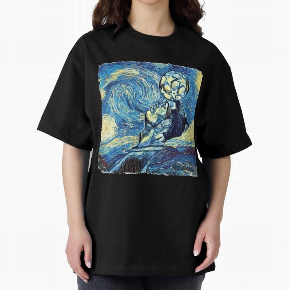 Ronaldo Ronaldo Van Gogh Style Oversized T-Shirt Turn Up for Global Football Passion for FIFA World Cup 2026, Built around Messi, CR7 and Mbappe, Portugal, Spain and Germany, Worldwide Fan Energy, Dramatic Goals, Stadium Lights and Championship