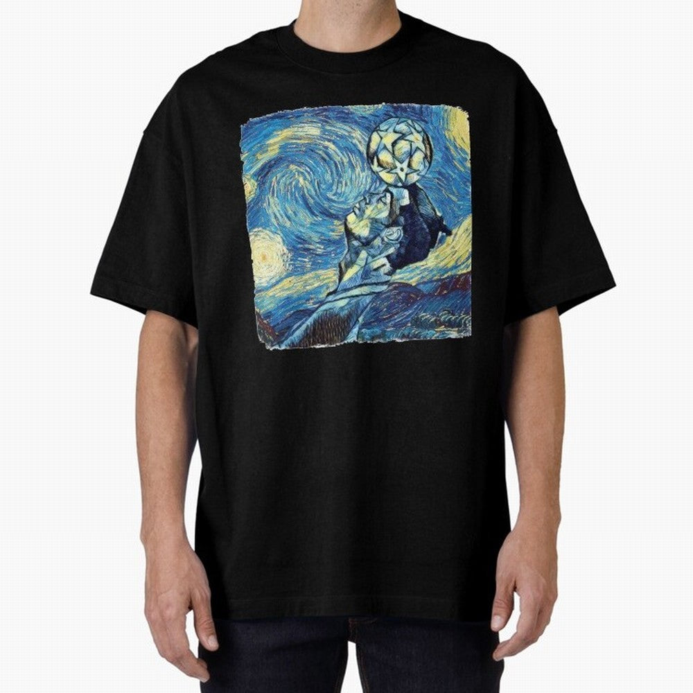 Ronaldo Ronaldo Van Gogh Style Oversized T-Shirt Turn Up for Global Football Passion for FIFA World Cup 2026, Built around Messi, CR7 and Mbappe, Portugal, Spain and Germany, Worldwide Fan Energy, Dramatic Goals, Stadium Lights and Championship