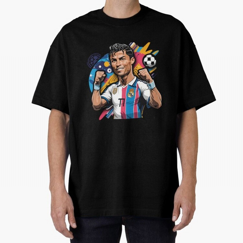 Cristiano Ronaldo cr7 Oversized T-Shirt Keep the Legacy of FIFA World Cup 2026 Spirit, Filled with England and Germany, Messi, Neymar and Mbappe, Football Passion, Legendary Performances, Festival Vibes and Supporter Community; Ideal for Passionate