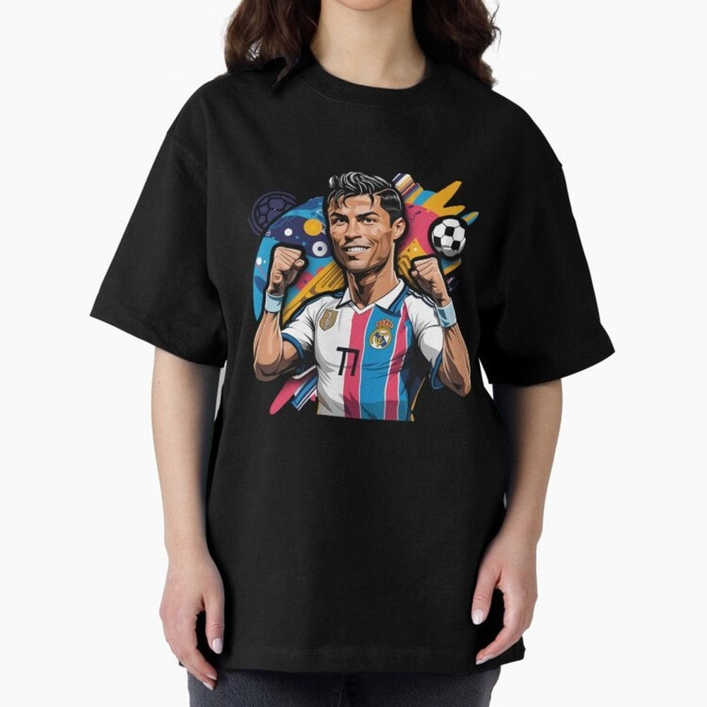 Cristiano Ronaldo cr7 Oversized T-Shirt Keep the Legacy of FIFA World Cup 2026 Spirit, Filled with England and Germany, Messi, Neymar and Mbappe, Football Passion, Legendary Performances, Festival Vibes and Supporter Community; Ideal for Passionate