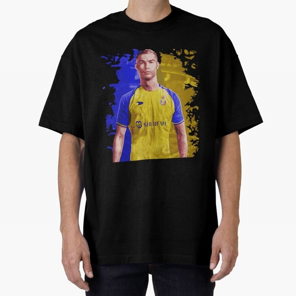 Ronaldo CR7 al nassr Oversized T-Shirt Relive Legendary Nights from FIFA World Cup 2026 USA Canada Mexico Made for CR7 and Messi, Spain Energy, Global Supporter Spirit, Legendary Goals, National Colors and Tournament Celebration; Ideal for