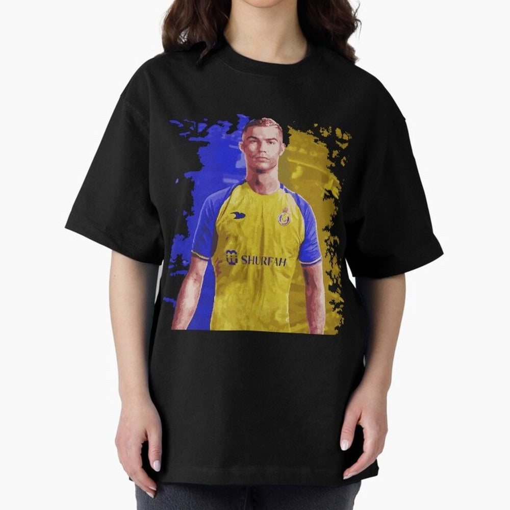Ronaldo CR7 al nassr Oversized T-Shirt Relive Legendary Nights from FIFA World Cup 2026 USA Canada Mexico Made for CR7 and Messi, Spain Energy, Global Supporter Spirit, Legendary Goals, National Colors and Tournament Celebration; Ideal for
