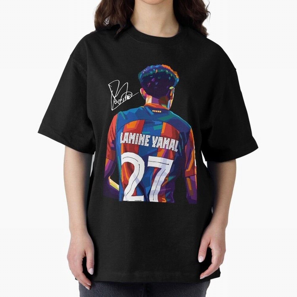 Lamine Yamal Football Player Wpap Art Oversized T-Shirt Join FIFA World Cup 2026 Group Stage Filled with Neymar, Brazil, Portugal and Argentina Energy, Retro Football Energy, Iconic Rivalries, Trophy Chase Drama and Stadium Atmosphere; Created for