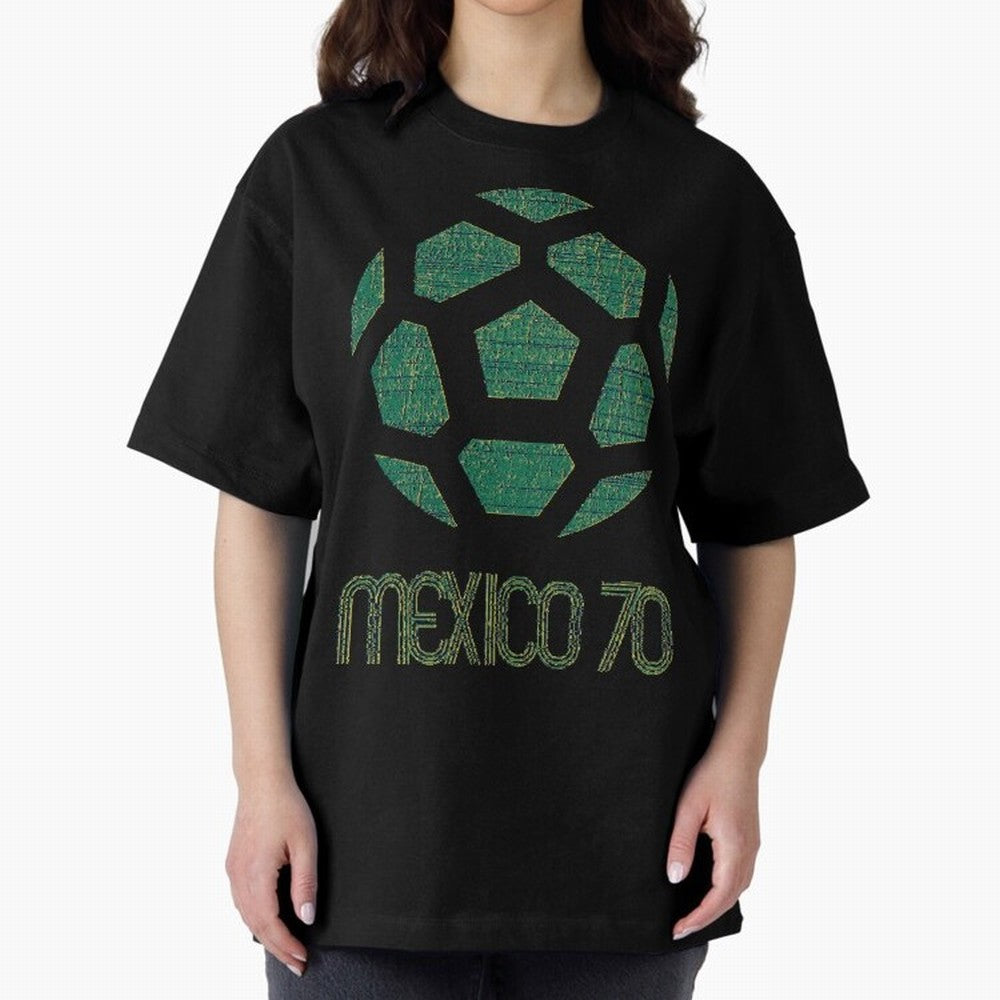 Mexico 70 World Cup Oversized T-Shirt Support FIFA World Cup 2026 for Fans of Messi and Cristiano Ronaldo and Brazil, Bringing Football History, Final Match Energy, Crowd Noise and Once in a Lifetime Moments; Ideal for Football Dads, Football Moms,