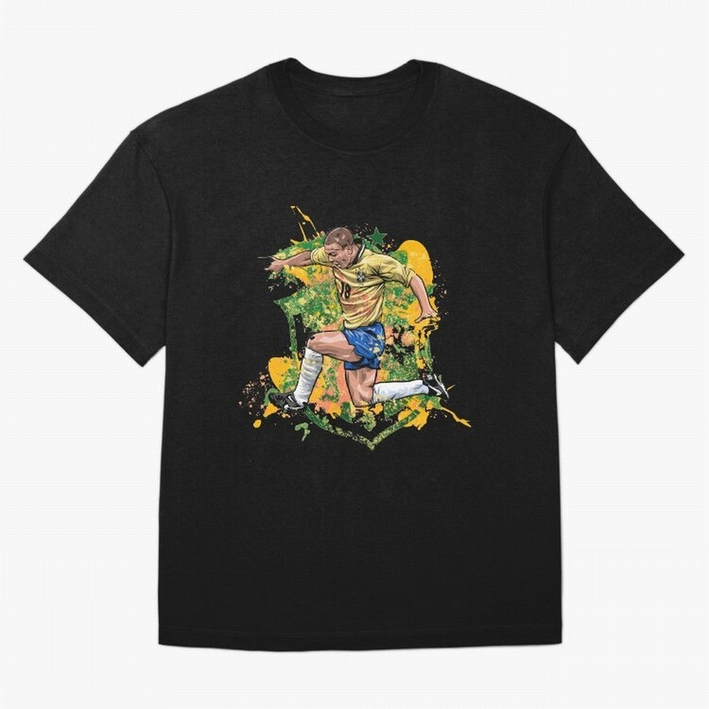 Ronaldo Nazario de Lima - Fenomeno do Brasil Oversized T-Shirt Celebrate Golden Goal Energy in FIFA World Cup 2026 USA Canada Mexico for Fans of Messi, CR7 and Mbappe and Spain, Bringing Supporter Pride, Iconic Celebrations, Legendary Names and
