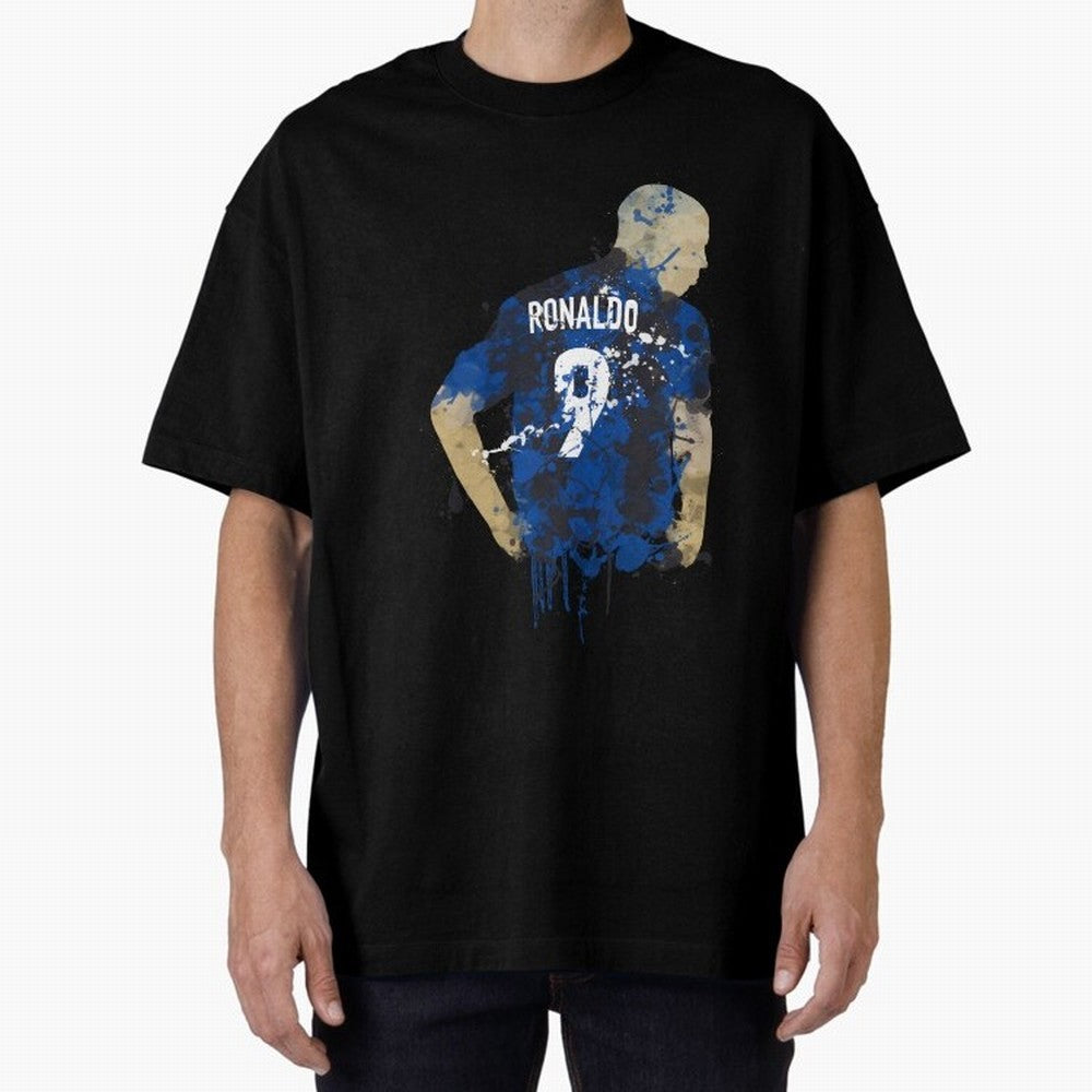 Ronaldo Number 9 Art Oversized T-Shirt Live the Energy of FIFA World Cup 2026 Group Stage Made for Haaland, Argentina and Brazil Energy, Stadium Memories, Football Loyalty, International Chants and Championship Tradition; Created for Match Day