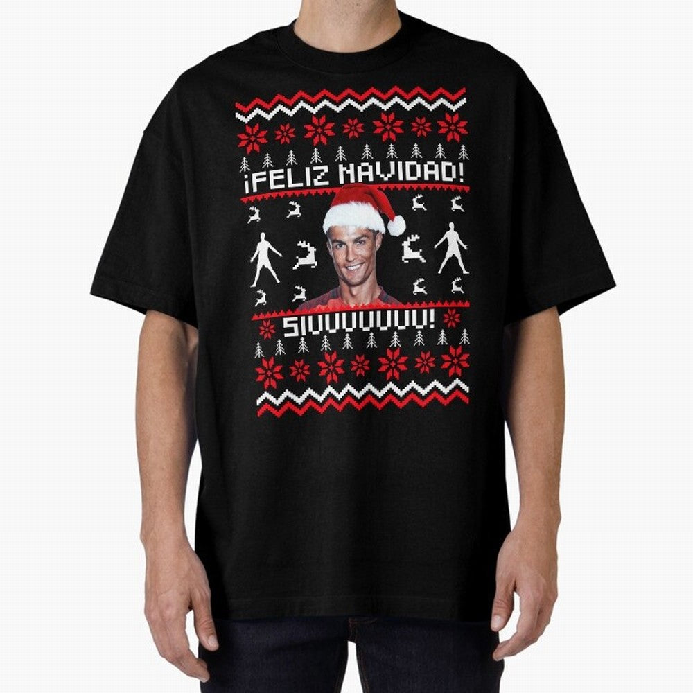 Cristiano Ronaldo El Bicho SIUU Ugly Sweater Oversized T-Shirt Enjoy the Biggest Football Party of Global Football Passion for FIFA World Cup 2026, Featuring Mbappe and Neymar, Spain and Netherlands, Stadium Chants, National Pride, Trophy Dreams