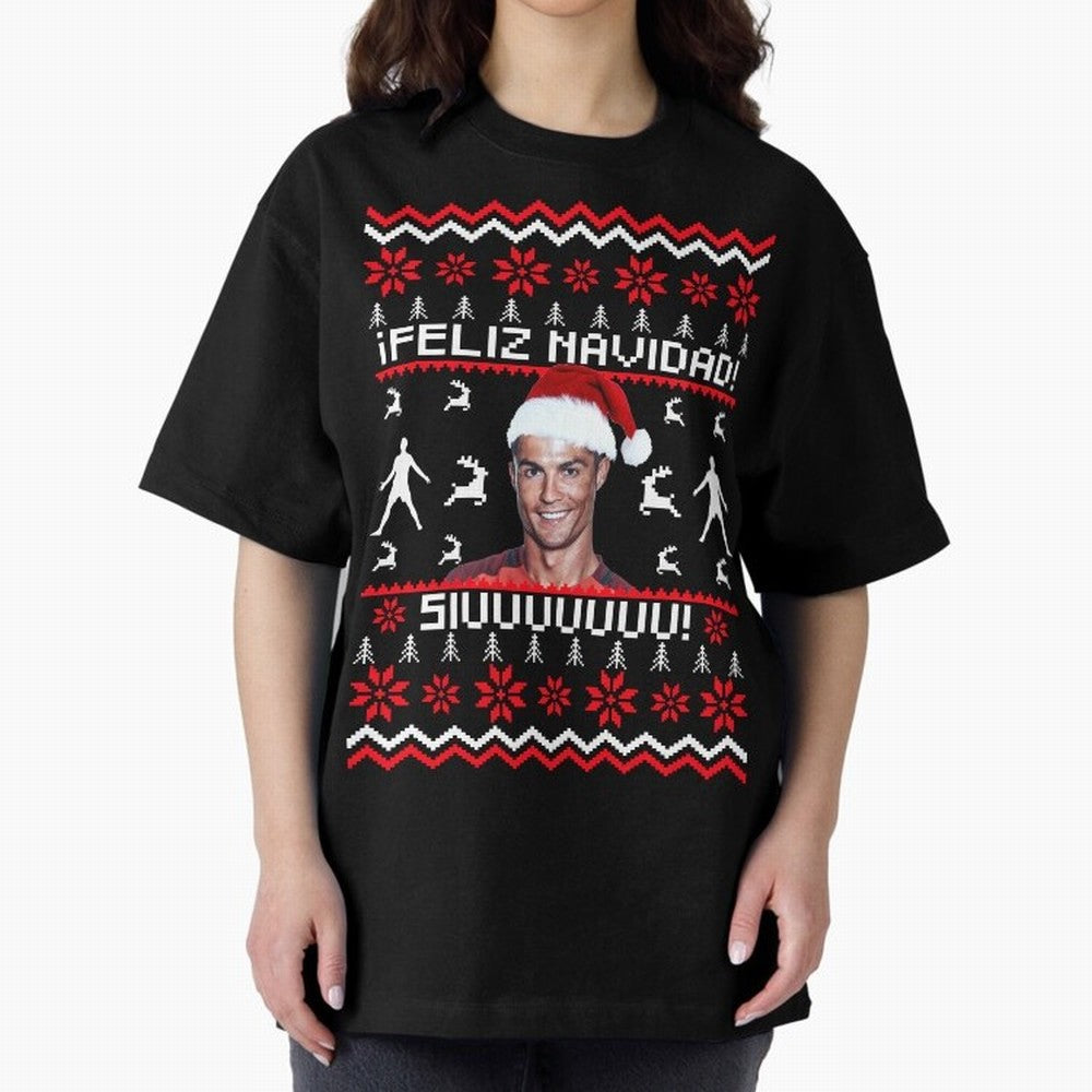Cristiano Ronaldo El Bicho SIUU Ugly Sweater Oversized T-Shirt Enjoy the Biggest Football Party of Global Football Passion for FIFA World Cup 2026, Featuring Mbappe and Neymar, Spain and Netherlands, Stadium Chants, National Pride, Trophy Dreams