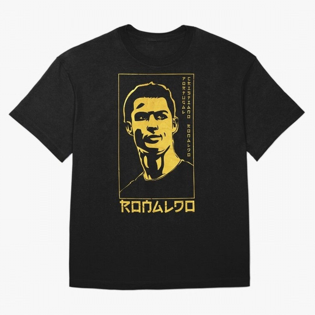 Ronaldo Golden Style Portrait art illustration Oversized T-Shirt Feel Match Day Hype around FIFA World Cup 2026 Group Stage, Cristiano Ronaldo, England and Germany, Stadium Memories, Football Loyalty, International Chants and Championship