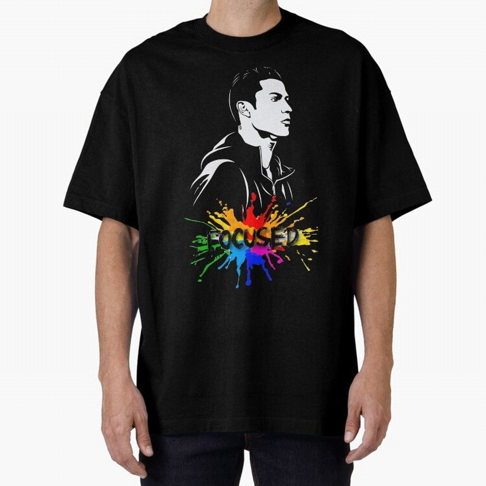 Christiano Ronaldo Focused Oversized T-Shirt Bring Global Tournament Vibes to FIFA World Cup 2026 Spirit, Highlighting England, Mbappe, Match Day Excitement, Supporter Culture, Golden Goals and Global Football Passion; Ideal for Passionate Fans Who