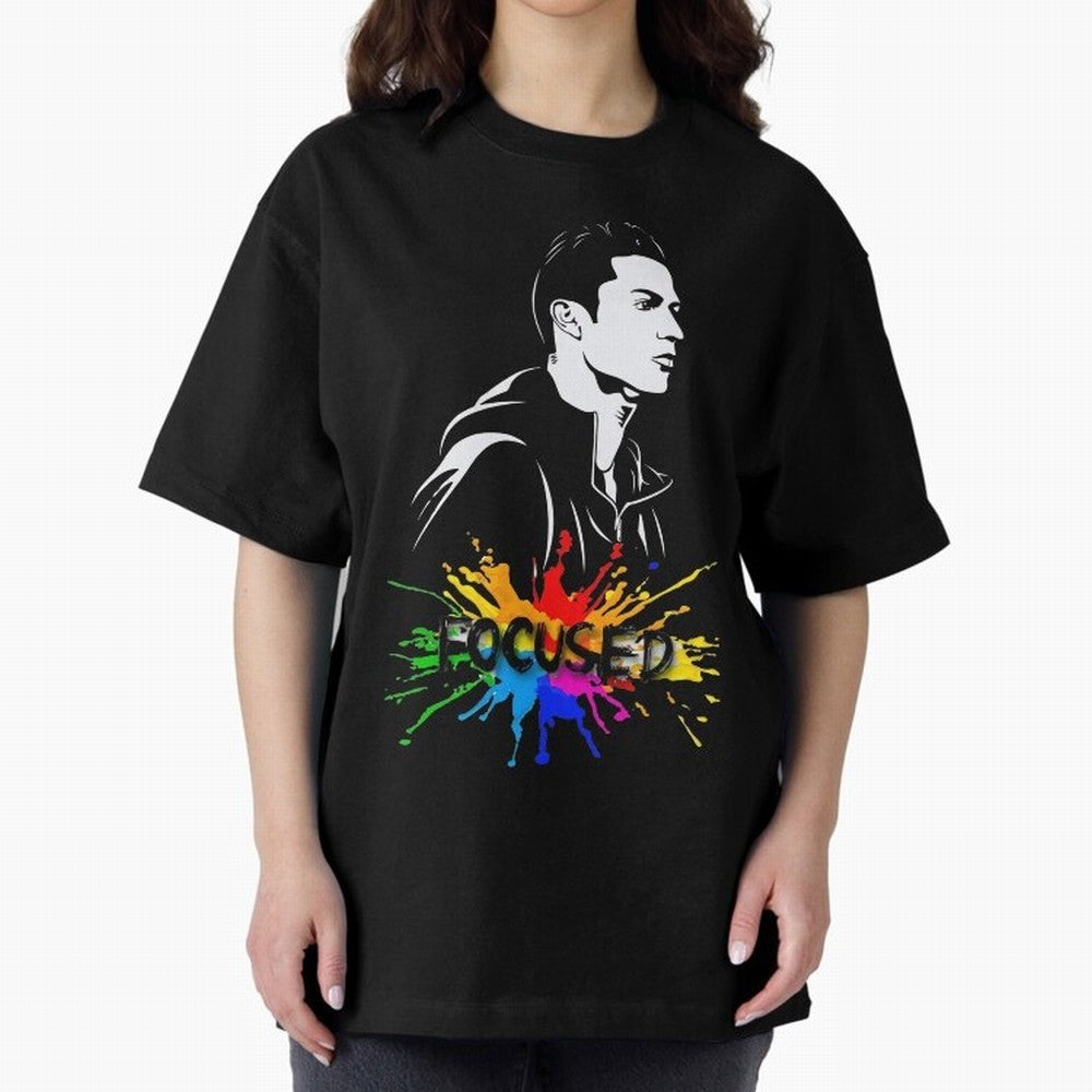 Christiano Ronaldo Focused Oversized T-Shirt Bring Global Tournament Vibes to FIFA World Cup 2026 Spirit, Highlighting England, Mbappe, Match Day Excitement, Supporter Culture, Golden Goals and Global Football Passion; Ideal for Passionate Fans Who