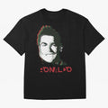 Portugal Football Captain Cristiano Ronaldo 3D Anaglyph Portrait Oversized T-Shirt Follow the Road to Global Football Passion for FIFA World Cup 2026 Group Stage, Capturing Mbappe, Argentina and Brazil, Vintage Soccer Flavor, Modern Football Stars,