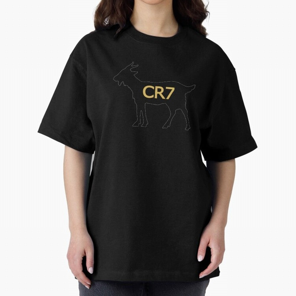 CR7 GOAT Alt Gold Oversized T-Shirt Celebrate National Team Dreams in the FIFA World Cup 2026 USA Canada Mexico Journey through Mbappe Highlights, Portugal Pride, Supporter Pride, Iconic Celebrations, Legendary Names and Global Match Day Energy;