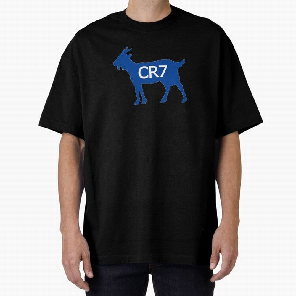 CR7 GOAT Blue Oversized T-Shirt Back the Journey through Match Day Hype around FIFA World Cup 2026 Group Stage, Haaland and Mbappe, Germany, Global Supporter Spirit, Legendary Goals, National Colors and Tournament Celebration; Perfect for People