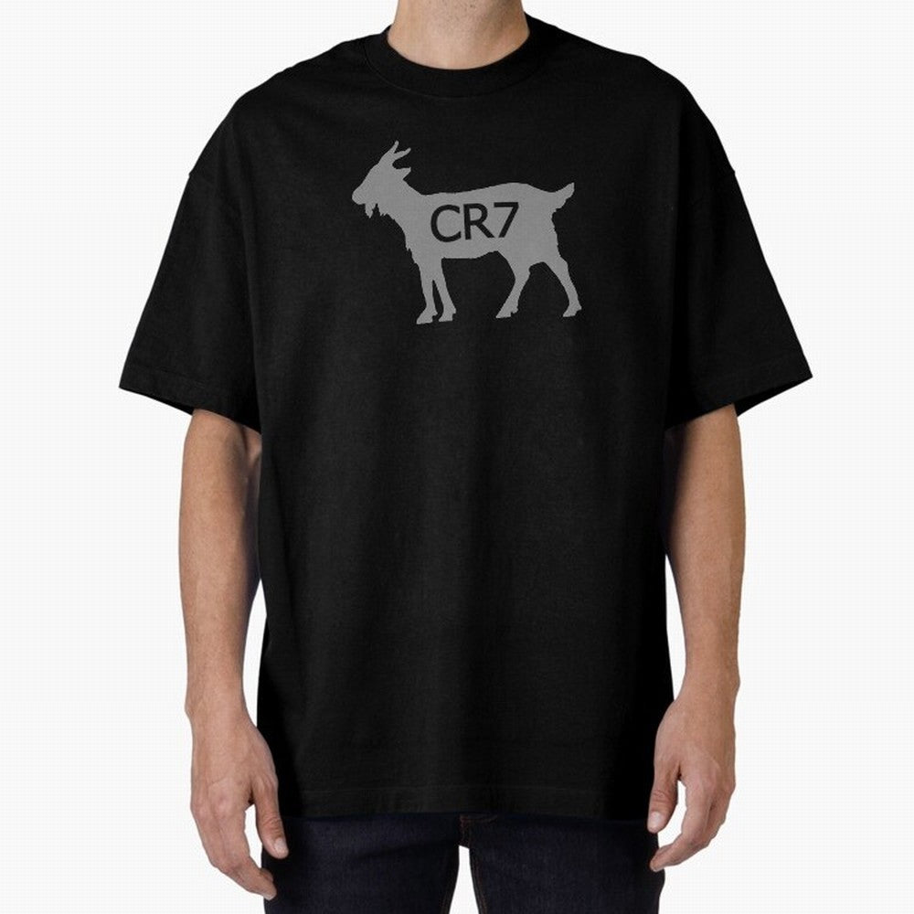 CR7 GOAT Grey 2 Oversized T-Shirt Celebrate Classic Football Spirit in Match Day Hype around FIFA World Cup 2026, Neymar, Haaland and Cristiano Ronaldo, Brazil, Portugal and Argentina, Worldwide Fan Energy, Dramatic Goals, Stadium Lights and