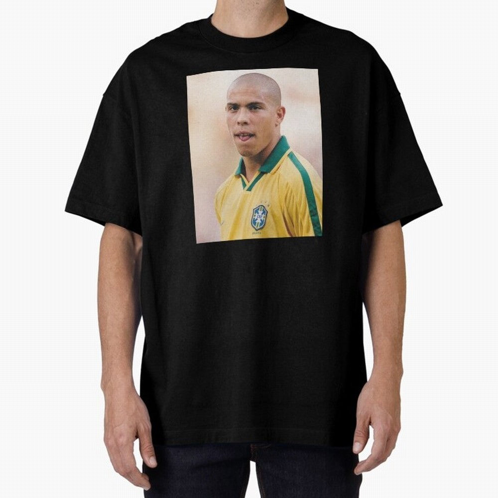 Art Ronaldo Luis Nazario de Lima Oversized T-Shirt Upgrade FIFA World Cup 2026 USA Canada Mexico for Fans of Messi, Neymar and Mbappe and Argentina, Bringing Championship Spirit, Famous Goals, Roaring Crowds and International Football Unity;