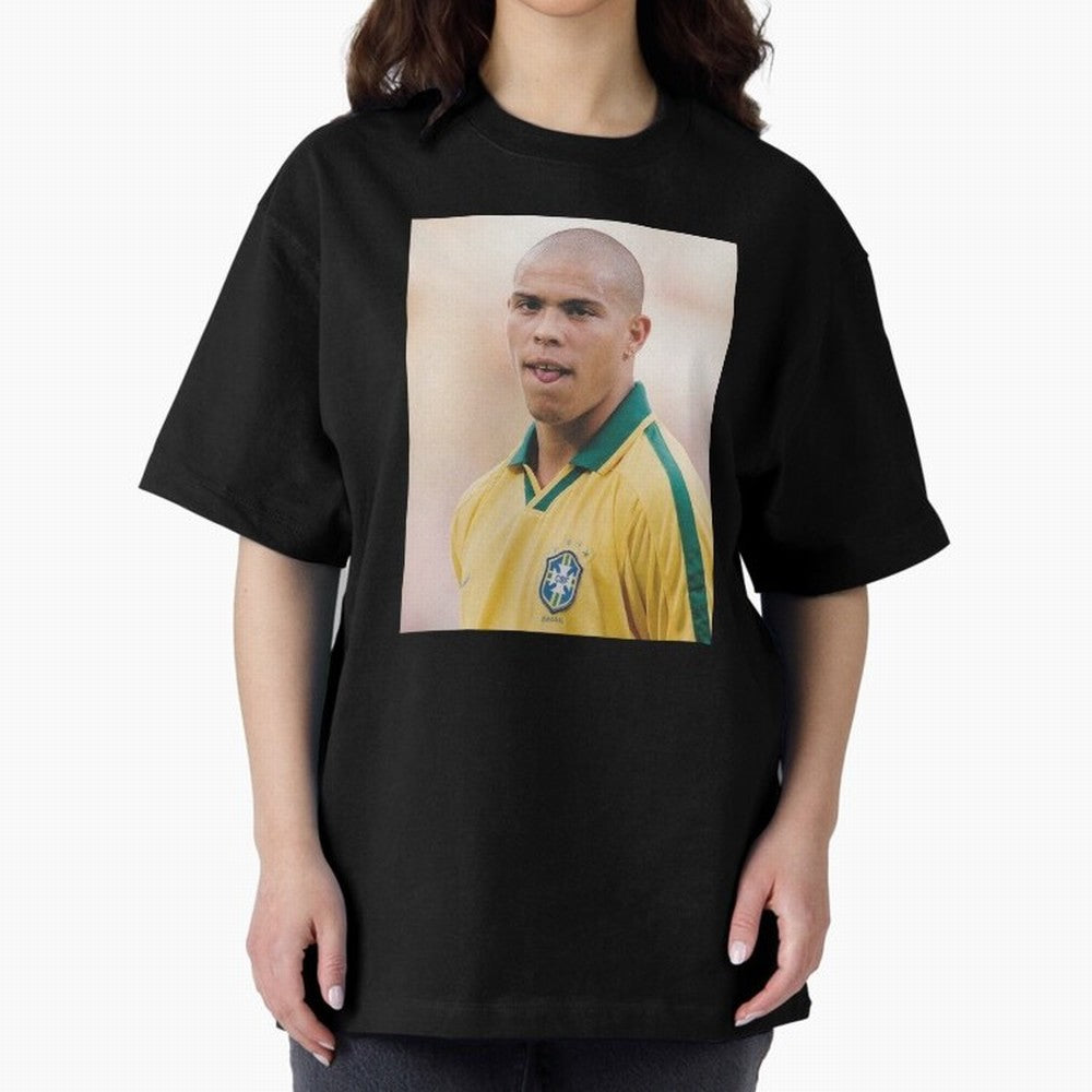 Art Ronaldo Luis Nazario de Lima Oversized T-Shirt Upgrade FIFA World Cup 2026 USA Canada Mexico for Fans of Messi, Neymar and Mbappe and Argentina, Bringing Championship Spirit, Famous Goals, Roaring Crowds and International Football Unity;