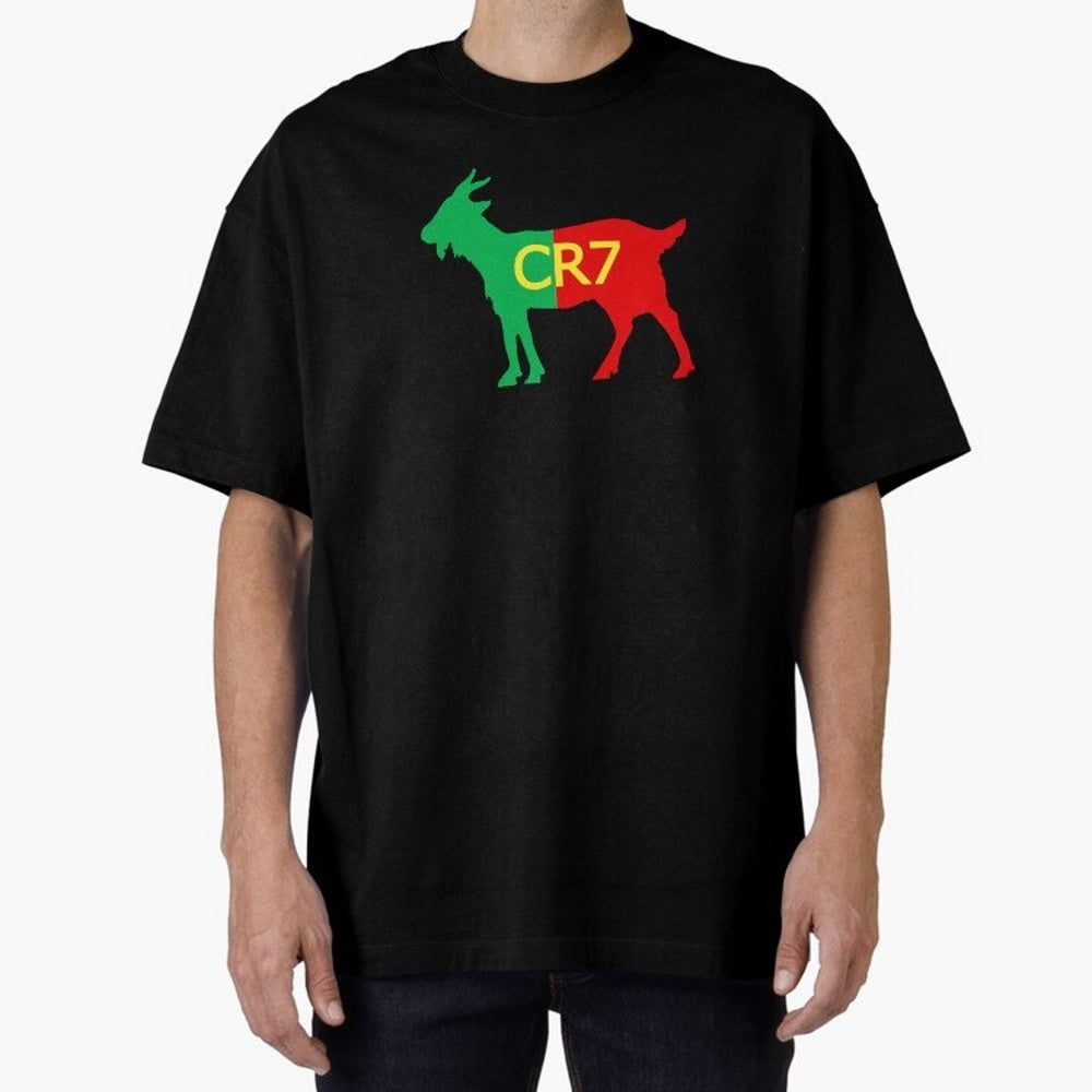 CR7 GOAT Tuga 3 Oversized T-Shirt Experience the Global Stage of FIFA World Cup 2026 Spirit, Made for Brazil, Cristiano Ronaldo, Sports Nostalgia, International Competition, Famous Players and Unforgettable Victories; Made for Collectors Who Enjoy