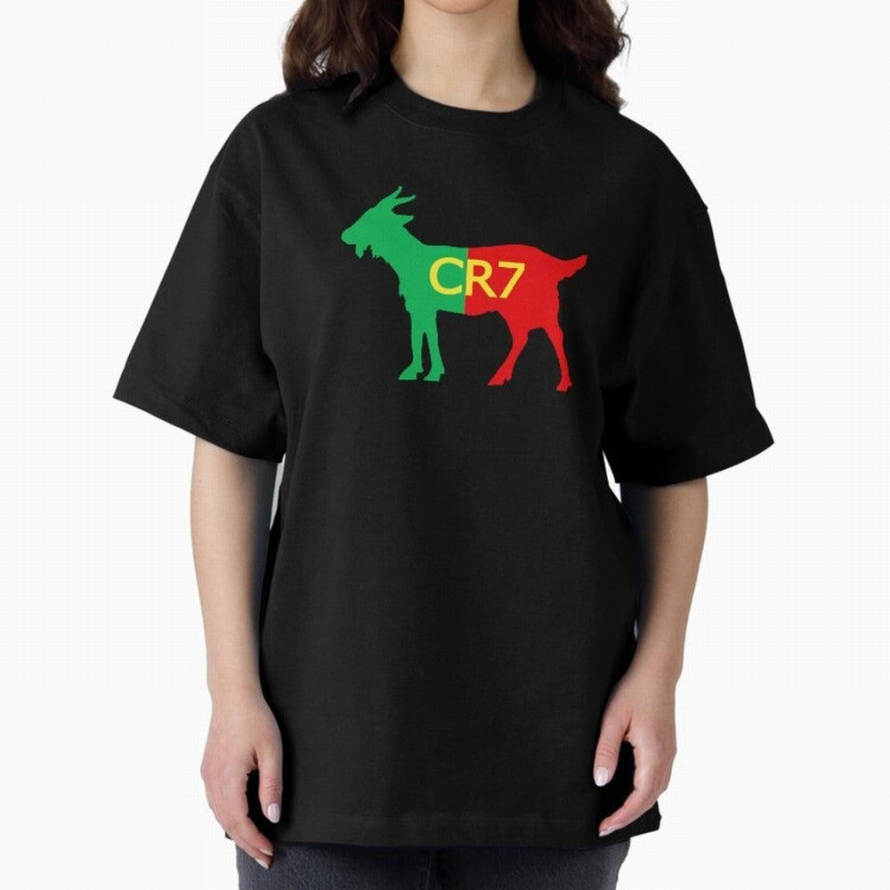 CR7 GOAT Tuga 3 Oversized T-Shirt Experience the Global Stage of FIFA World Cup 2026 Spirit, Made for Brazil, Cristiano Ronaldo, Sports Nostalgia, International Competition, Famous Players and Unforgettable Victories; Made for Collectors Who Enjoy