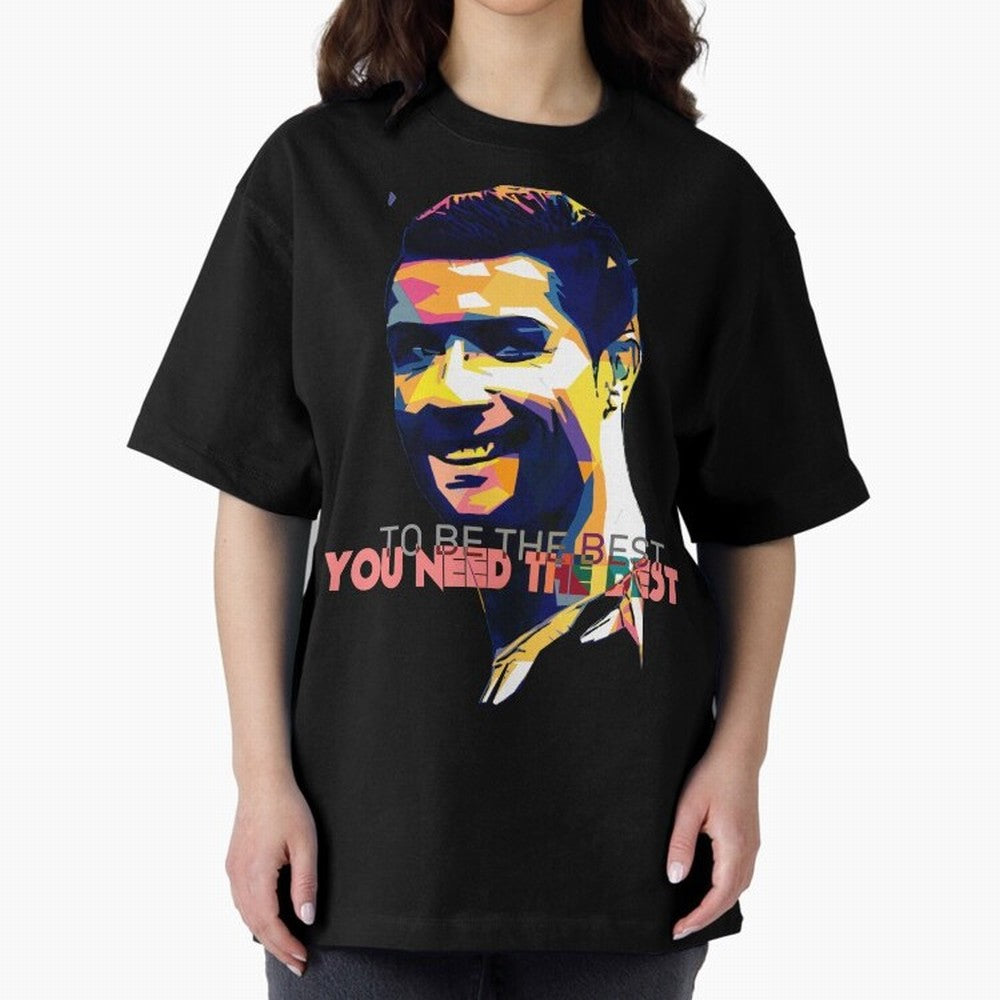 Cristiano Ronaldo To be the best, you need the best Quote Pop art Oversized T-Shirt Relive Legendary Nights from FIFA World Cup 2026 for Fans of Cristiano Ronaldo and Brazil, Portugal and Argentina, Bringing Sports Nostalgia, International