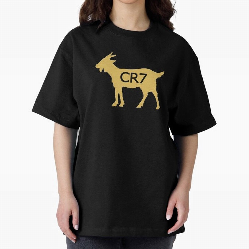 CR7 GOAT Gold Oversized T-Shirt Represent the FIFA World Cup 2026 Group Stage Journey through Haaland and Mbappe Highlights, Germany Pride, Stadium Memories, Football Loyalty, International Chants and Championship Tradition; Made for Collectors Who