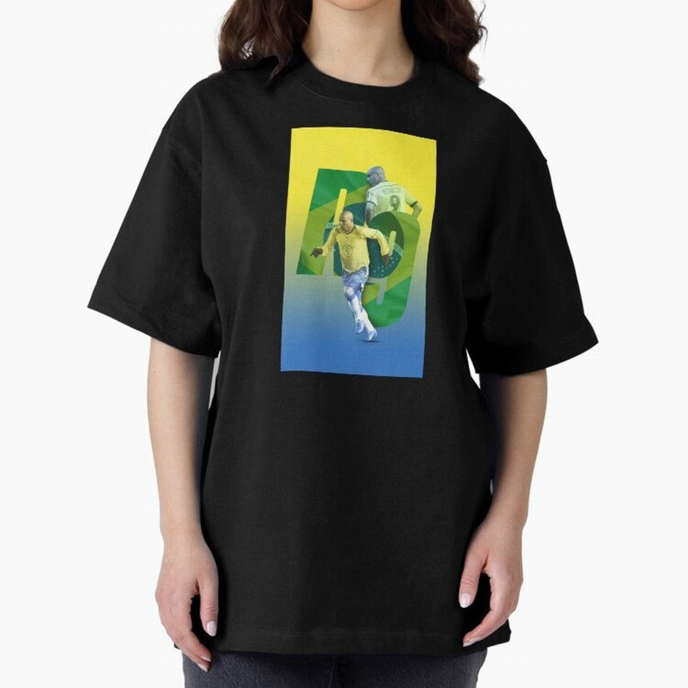 Ronaldo Luis Nazario de Lima Illustration Oversized T-Shirt Relive FIFA World Cup 2026 USA Canada Mexico for Fans of Messi and Germany, Bringing Fan Favorite Moments, National Team Passion, Big Match Drama and Soccer History; Perfect for People Who