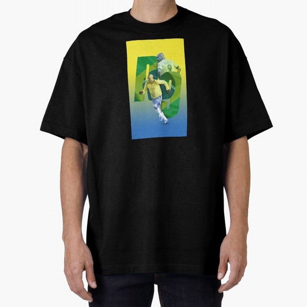 Ronaldo Luis Nazario de Lima Illustration Oversized T-Shirt Relive FIFA World Cup 2026 USA Canada Mexico for Fans of Messi and Germany, Bringing Fan Favorite Moments, National Team Passion, Big Match Drama and Soccer History; Perfect for People Who