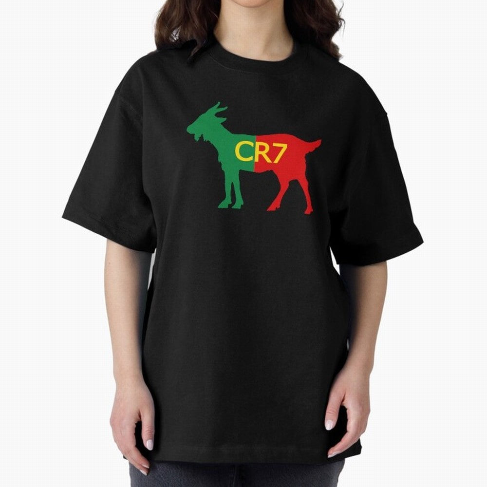 CR7 GOAT Tuga 2 Oversized T-Shirt Bring Trophy Dreams to Match Day Hype around FIFA World Cup 2026 USA Canada Mexico, Messi, England, Supporter Pride, Iconic Celebrations, Legendary Names and Global Match Day Energy; Perfect for People Who Love