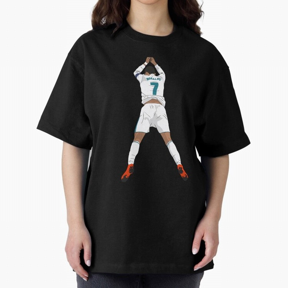 Cristiano Ronaldo Iconic Celebration Oversized T-Shirt Feel FIFA World Cup 2026 Group Stage for Fans of Messi, CR7 and Mbappe and Argentina and Brazil, Bringing Stadium Memories, Football Loyalty, International Chants and Championship Tradition;