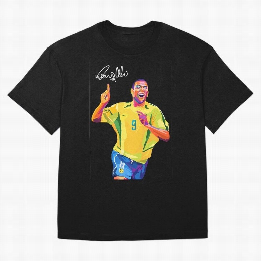 Ronaldo Nazario Pop Art Oversized T-Shirt Celebrate Football Dreams Across FIFA World Cup 2026 for Fans of Mbappe and Neymar and Argentina, France and Brazil, Bringing Fan Favorite Moments, National Team Passion, Big Match Drama and Soccer History;