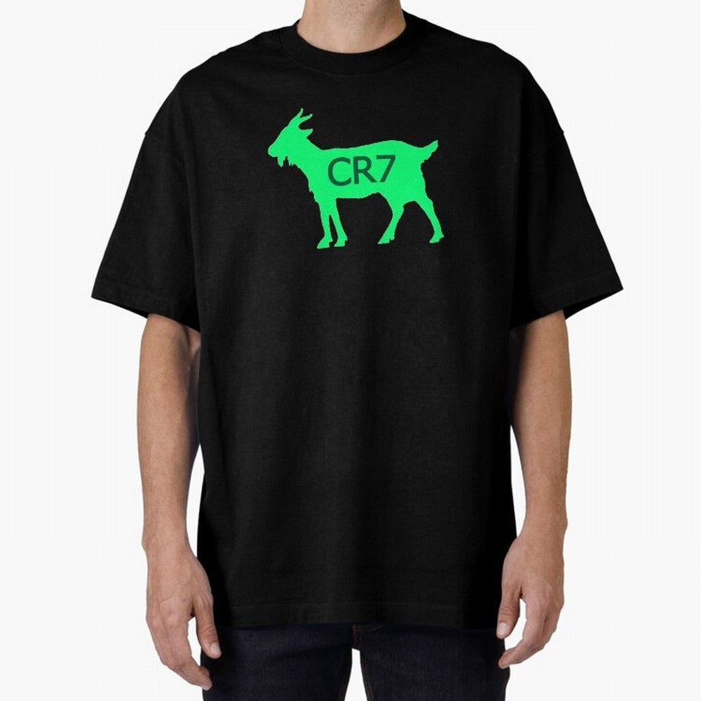 CR7 GOAT Saudi Arabia Green Oversized T-Shirt Treasure Match Day Hype around FIFA World Cup 2026 Group Stage, Cristiano Ronaldo, Spain and Netherlands, Sports Nostalgia, International Competition, Famous Players and Unforgettable Victories; Ideal