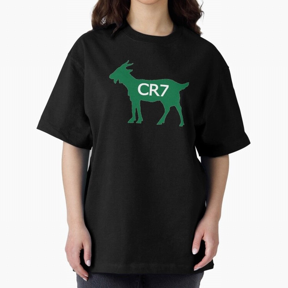 CR7 GOAT Saudi Arabia Oversized T-Shirt Capture Stadium Memories from FIFA World Cup 2026 USA Canada Mexico Spirit, with Portugal, Spain and Germany, CR7 and Messi, Sports Nostalgia, International Competition, Famous Players and Unforgettable